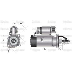 Rozrusznik - 12V, 3.2Natężenie, z kołem redukcyjnym (Mahle) 