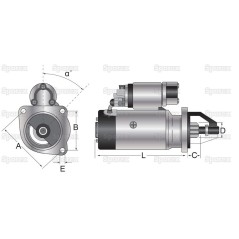 Rozrusznik - 12V, 3.2Natężenie, z kołem redukcyjnym (Mahle)