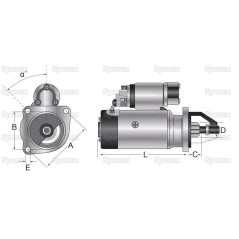 Rozrusznik - 12V, 3.2Natężenie, z kołem redukcyjnym (Mahle) 