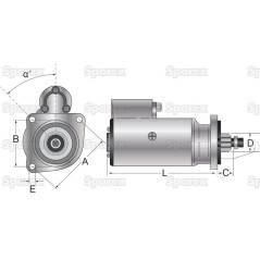 Rozrusznik - 12V, 4.2Natężenie, z kołem redukcyjnym (Mahle) 