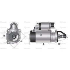 Rozrusznik - 12V, 2.2Natężenie (Lucas TVS) 