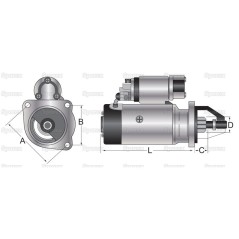 Rozrusznik - 12V, 2.7Natężenie (Lucas TVS) 