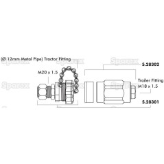 Sparex Skręcana złączka hydrauliczna Żeński M18 x 1.50 Metryczny Żeński (agropak 1szt.) 