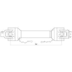 Sparex Wałek odbioru mocy-kompletny - (Lz) Długość: 1010mm, 1 3/8'' x 6 frezów, bolec szybkiego zwalniania to 1 3/8 x 6 ... 