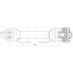 Sparex Wałek odbioru mocy-kompletny - (Lz) Długość: 1010mm, 1 3/8'' x 6 frezów, bolec szybkiego zwalniania to 1 3/8 x 6 ... 