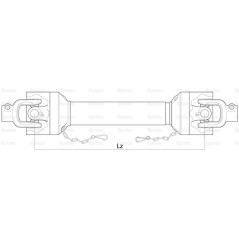 Sparex Wałek odbioru mocy-kompletny - (Lz) Długość: 1010mm, 1 3/8'' x 6 frezów, bolec szybkiego zwalniania to 1 3/8'' x ... 