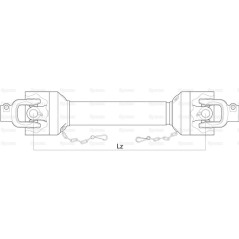 Sparex Wałek odbioru mocy-kompletny - (Lz) Długość: 1010mm, 1 3/8'' x 6 frezów, bolec szybkiego zwalniania to 1 3/8'' x ... 