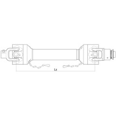 Sparex Wałek odbioru mocy-kompletny - (Lz) Długość: 1010mm, 1 3/8'' x 6 frezów, bolec szybkiego zwalniania to 1 3/8'' x ... 