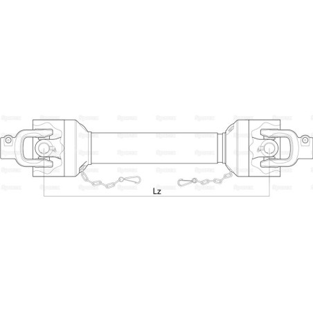 Sparex Wałek odbioru mocy-kompletny - (Lz) Długość: 1210mm, 1 3/8'' x 6 frezów, bolec szybkiego zwalniania to 1 3/8'' x ...