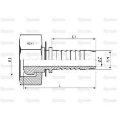 Dicsa Metryczny 24°/60° Wkłąd węża 1/4'' x M14 x 1.5 (8L) Gwint żeński Złączka prosta 