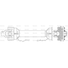 Sparex Wałek odbioru mocy-kompletny - (Lz) Długość: 838mm, 1 3/8'' x 6 frezów, bolec szybkiego zwalniania to 1 3/8 x 6 t... 