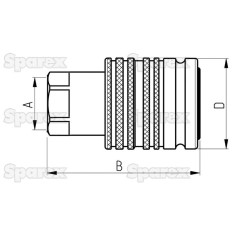 Sparex Wtyczka hydrauliczna Męska/zeńska 1/2'' Wielkość montażowa x 1/2'' BSP Gwint żeński 