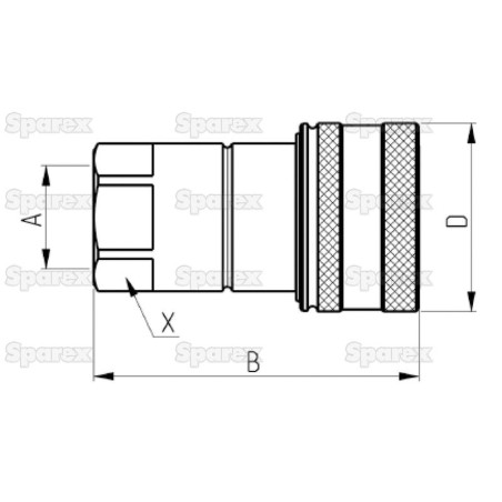 Sparex Wtyczka hydrauliczna Żeński 1'' Wielkość montażowa x 1'' BSP Gwint żeński