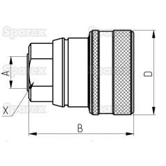 Sparex Złączenie hamulcowe przyczepy Żeński M18 x 1.50 Metryczny Gwint żeński