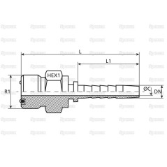 Dicsa ORFS Wkład do węża 1'' x 1 7/16'' Gwint męski Prosta 