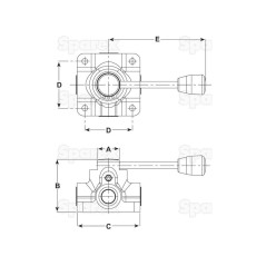 Spenco 4-drogowy obrotowy zawór przełączający 1/2'' BSP (60 L/min Natężenie Przepływu) 