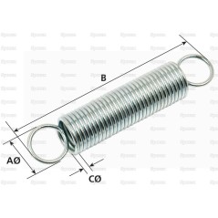 Sprężyny Naciągowe, Sprężyna Ø13mm, Drut Ø2mm, Długość: 28.7mm.