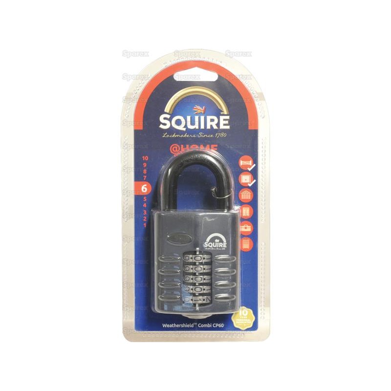 Squire Recodable CP Combination Padlock - Die Cast, Szerokość: 60mm (Stopień bezpieczeństwa: 6)