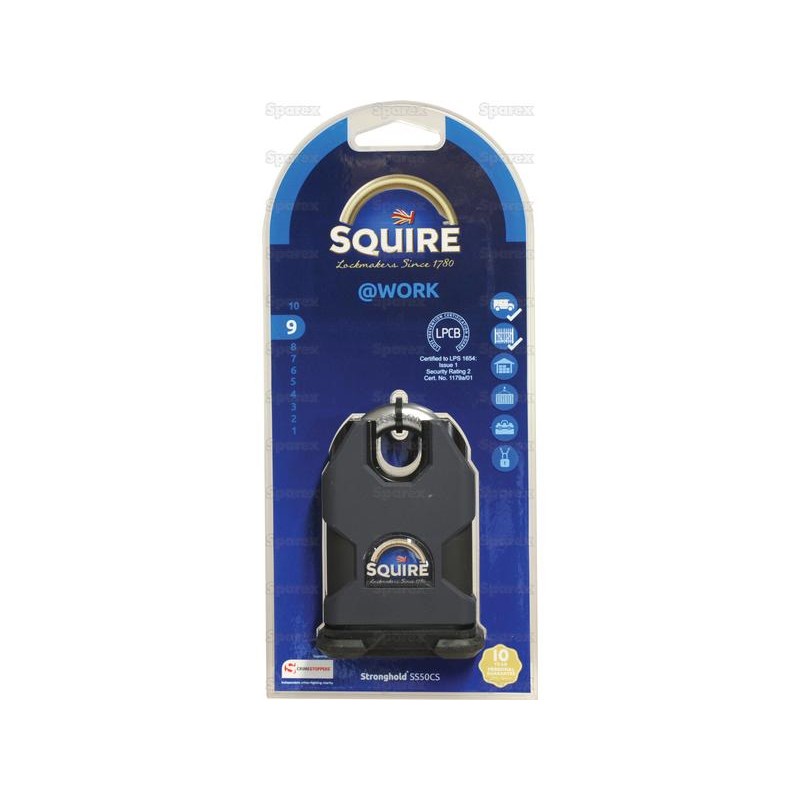 Squire Stronghold Padlock - Key Alike - Hardened Stal, Szerokość: 50mm (Stopień bezpieczeństwa: 9)