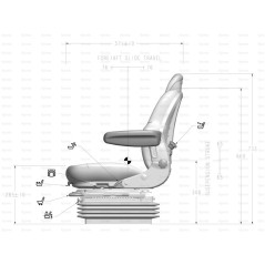 Średni fotel z amortyzacją pneumatyczną - 12V (tkanina)