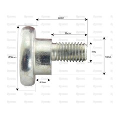 Śruba nożyka- M10x32mm - Zastępuje Vicon Zastępuje: 81160k 