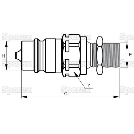 Stauff Wtyczka hydrauliczna Męski 1'' Wielkość montażowa x M26 x 1.50 Metryczny Męska przegroda