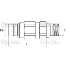 Stauff Wtyczka hydrauliczna płaska Męski 1/2'' Wielkość montażowa x M18 x 1.50 Metryczny Gwint męski