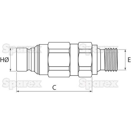 Stauff Wtyczka hydrauliczna płaska Męski 1/2'' Wielkość montażowa x M18 x 1.50 Metryczny Gwint męski