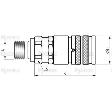 Stauff Wtyczka hydrauliczna płaska Żeński 1/2'' Wielkość montażowa x M18 x 1.50 Metryczny Gwint męski