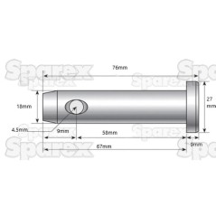 Sworzeń 18x57mm Kat. 18mm 