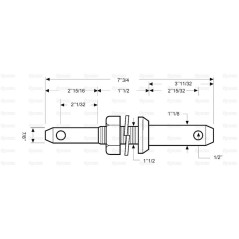 Sworzeń 22 - 28x197mm, Wielkość gwintu: 7/8x38mm Kat. 1/2 Ciężki Wersja 