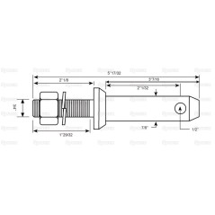 Sworzeń 22x140mm, Wielkość gwintu 3/4''x48mm Kat. 1 