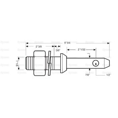 Sworzeń 22x146mm, Wielkość gwintu 1 1/8'' (28.5mm)x60mm Kat. 1 