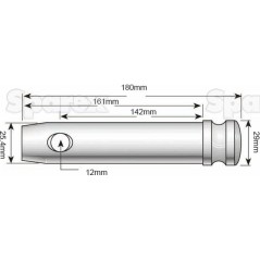 Sworzeń 25x142mm Kat. 2 Ciężki Wersja 