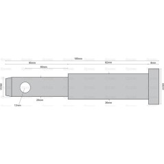 Sworzeń 28 - 36x185mm, Wielkość gwintu Kat. 2/3