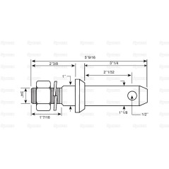 Sworzeń 28x141mm, Wielkość gwintu: 3/4''x36mm Kat. 2 Ciężki Wersja 