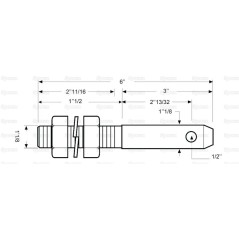 Sworzeń 28x152mm, Wielkość gwintu 11/8x76mm Kat. 2 