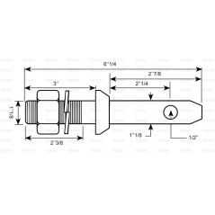 Sworzeń 28x159mm, Wielkość gwintu: 1 1/8''x60mm Kat. 2 Ciężki Wersja 