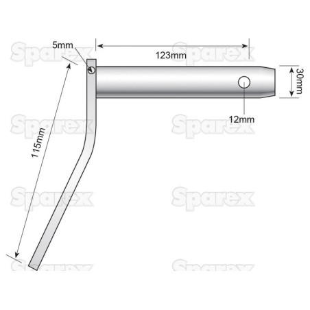 Sworzeń 30x123mm Kat.30mm