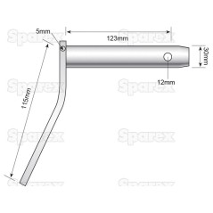 Sworzeń 30x123mm Kat.30mm Ciężki Wersja 