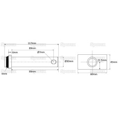 Sworzeń 30x89mm Kat. 30mm 