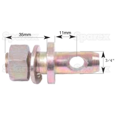 Sworzeń stabilizatora 19x7mm, Wielkość gwintu 3/4''x28.5mm