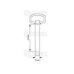 Sworzeń z łańcuszkiem i zawleczką 25x183mm