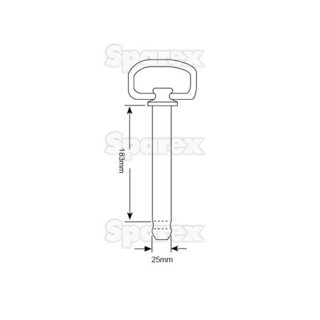 Sworzeń z łańcuszkiem i zawleczką 25x183mm