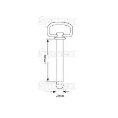 Sworzeń z łańcuszkiem i zawleczką 25x183mm Ciężki Wersja 