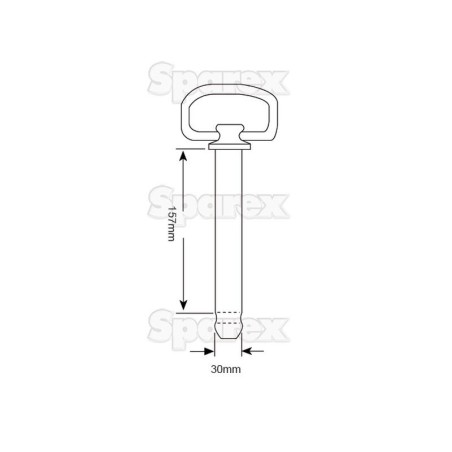 Sworzeń z łańcuszkiem i zawleczką 30x157mm