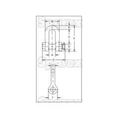 Szekla na śrubę do łańcucha G2150 - Bezpieczne obciążenie robocze: 12T, Rozmiar: 1 1/4'' 