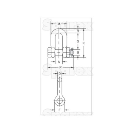 Szekla na śrubę do łańcucha G2150 - Bezpieczne obciążenie robocze: 4 3/4T, Rozmiar: 3/4''