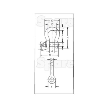 Szekla „omega” G209 - Bezpieczne obciążenie robocze: 1/2T, Rozmiar: 1/4'' (5 szt)