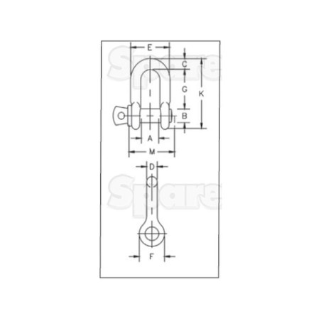 Szekla „omega” G210 - Bezpieczne obciążenie robocze: 9 1/2T, Rozmiar: 1 1/8'' (1szt.)